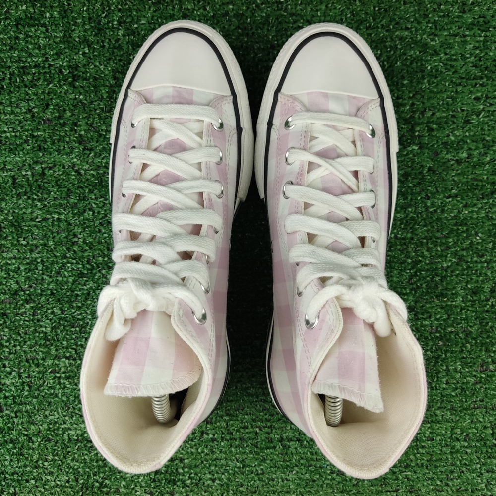 Converse Sneakers Womens 8 Pink Chuck Taylor All Star Lift Gingham High Top Shoe - Picture 8 of 9